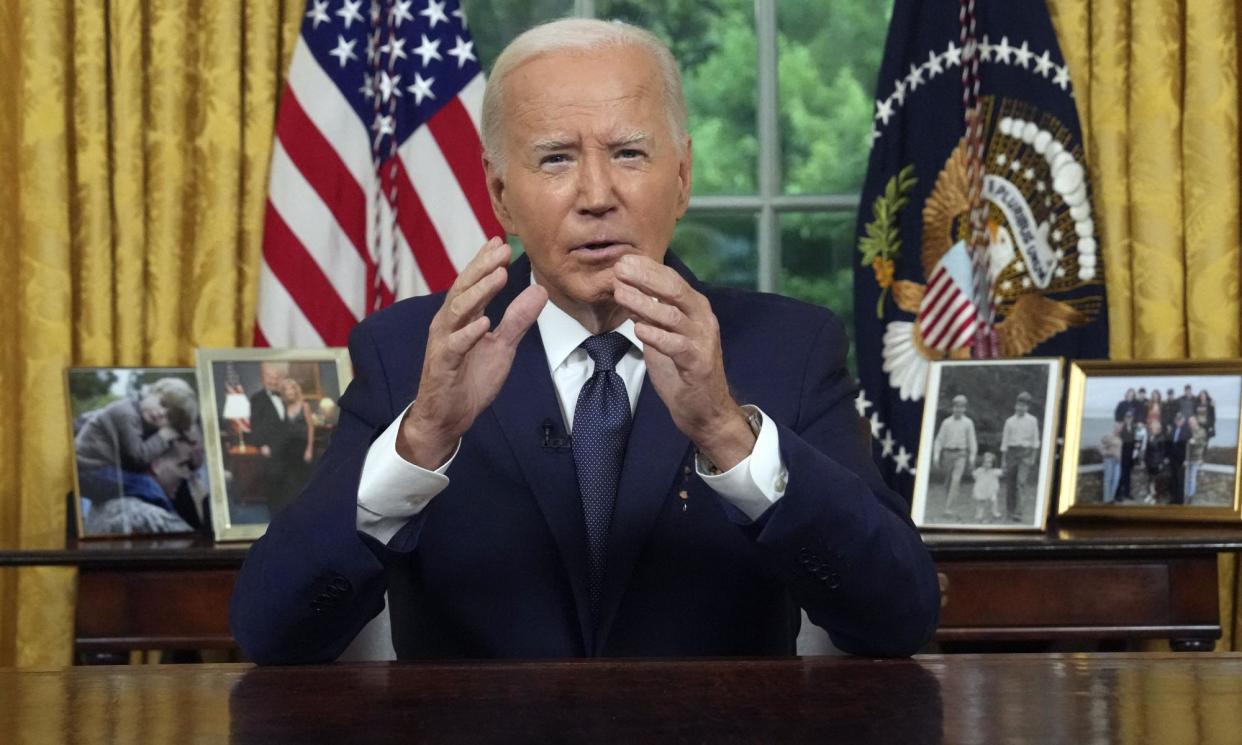 <span>Joe Biden addresses the nation from the Oval Office on Sunday after assassination attempt against Donald Trump.</span><span>Photograph: ABACA/REX/Shutterstock</span>