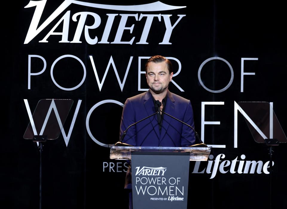 Leonardo DiCaprio introduces "Killers of the Flower Moon" co-star Lily Gladstone with a Variety Power of Women honor.