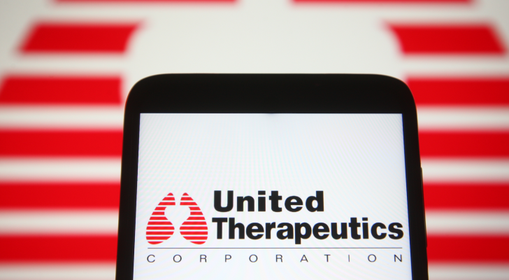 In this photo illustration United Therapeutics Corporation (UTHR) logo is seen on a mobile phone screen.