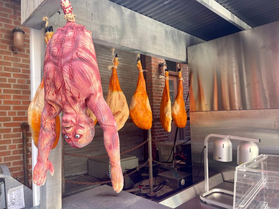 interior shot of a meets meats food booth at universal orlando's halloween horror nights