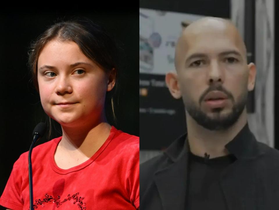 Greta Thunberg and Andrew Tate (Getty / other)