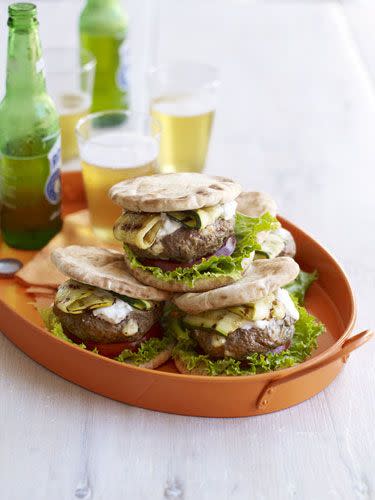 Lamb-Feta Burgers with Tzatziki