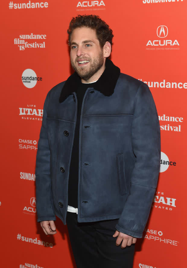 <p>Jonah Hill at the "Don't Worry, He Won't Get Far on Foot" premiere during the 2018 Sundance Film Festival. Photo: Nicholas Hunt/Getty Images</p>