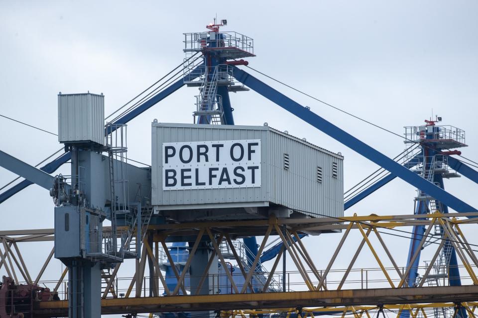 A Port of Belfast sign at Belfast Harbour (PA Wire)