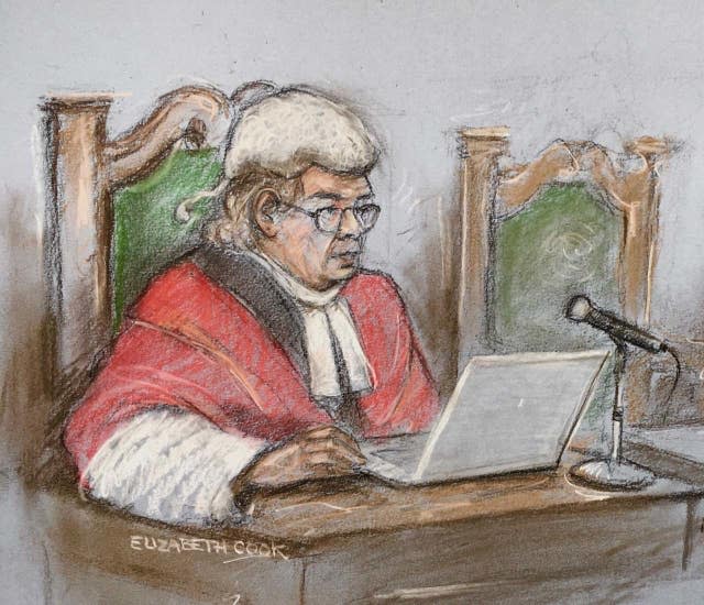 Mrs Justice McGowan sentencing Watson at the Old Bailey last June 
