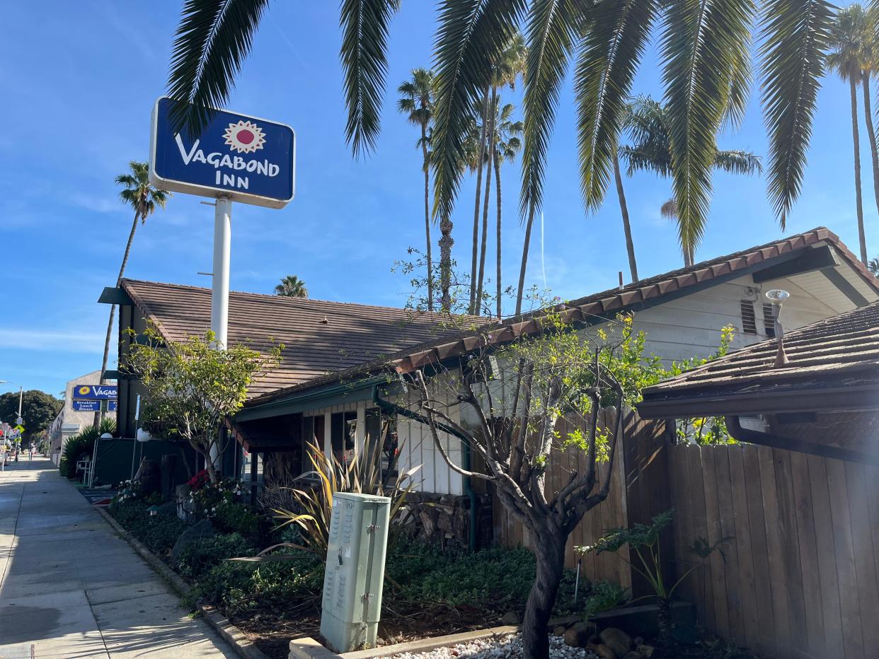 The Vagabond Inn in Ventura is one of three motels in Ventura County still housing people under Project Roomkey, which provides state-funded rooms for homeless people at particular risk from COVID-19.