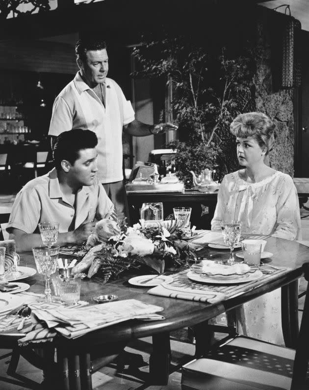 Angela Lansbury played Elvis Presley's mother in the 1961 film, Blue Hawaii, despite her being only 10 years older than him. She also played manipulative mothers in “All Falls Down” and “The Manchurian Candidate” in 1962. (Photo: Bettmann via Getty Images)