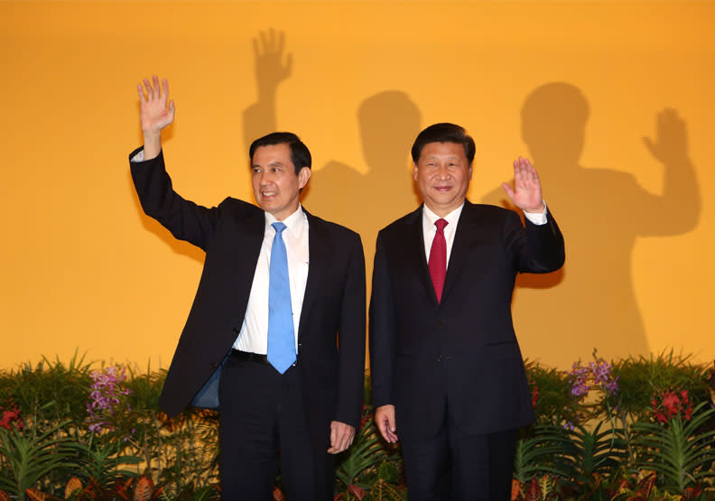 2015年，兩岸領導人於新加坡會面。張智傑攝