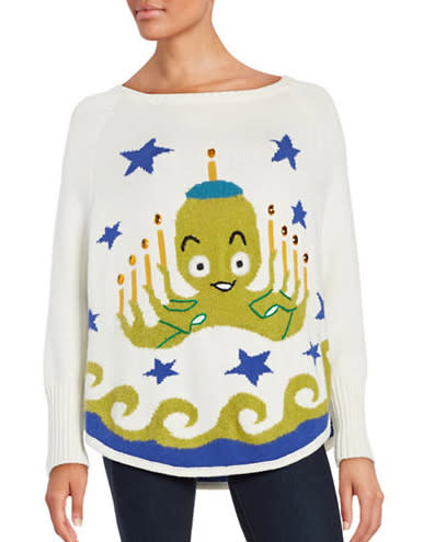 The Octopus Printed Long Sleeve Knit Top is perfect for Hanukkah. (Lord & Taylor)