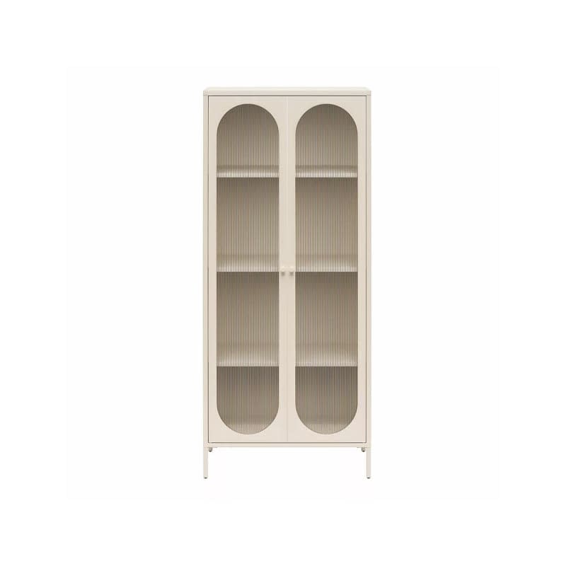Luna Tall 2 Door Accent Cabinet with Fluted Glass - Mr. Kate