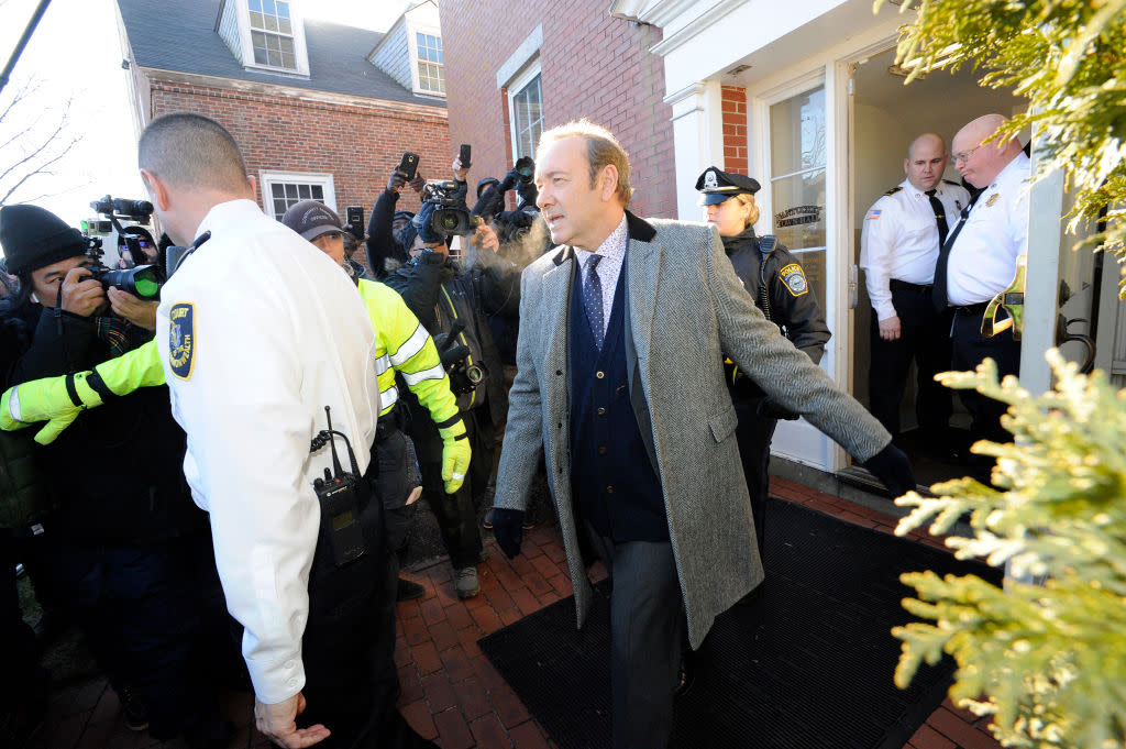 Kevin Spacey pictured leaving a Massachusetts court after his arraignment in 2016. (Photo: JOSEPH PREZIOSO/AFP via Getty Images)