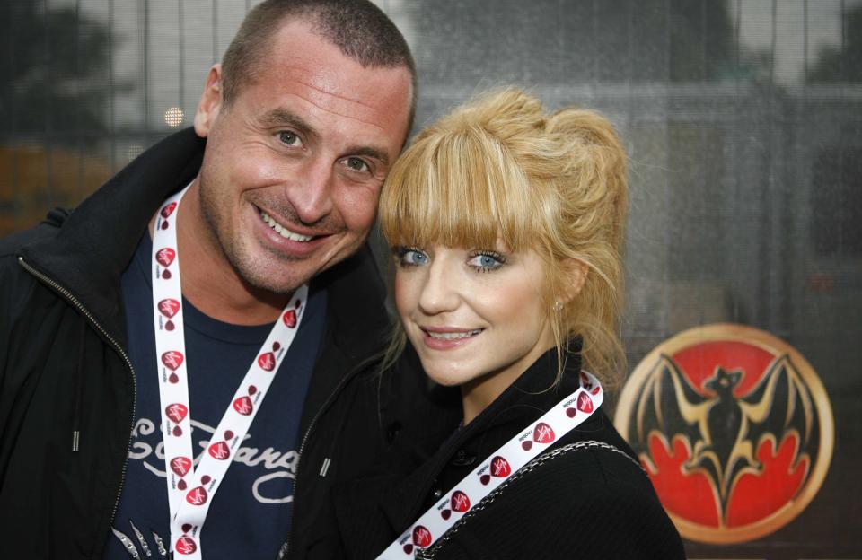 CHELMSFORD, UNITED KINGDOM - AUGUST 18:  Carl Davies and Nicola Roberts from Girls Aloud attend the V - Festival day 2, Bacardi B Live backstage area in Hylands Park on August 19, 2007 in Chelmsford, United Kingdom (Photo by Simon Seed/WireImage) 