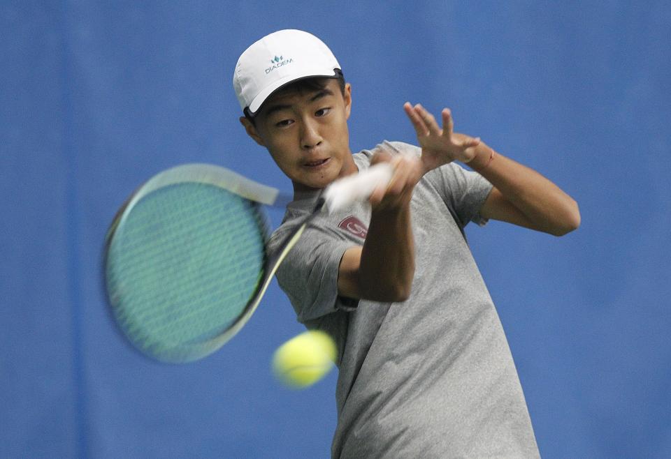 Columbus Academy freshman Lucas Xue lost in a quarterfinal on the opening day of the Division II state tournament May 27.