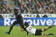 France Rugby - France v New Zealand All Blacks - Stade de France, Saint-Denis near Paris, France, 26/11/2016. Players including France's Sebastien Vahaamahina (L) and New Zealand's Anton Lienert-Brown in action. REUTERS/Gonzalo Fuentes