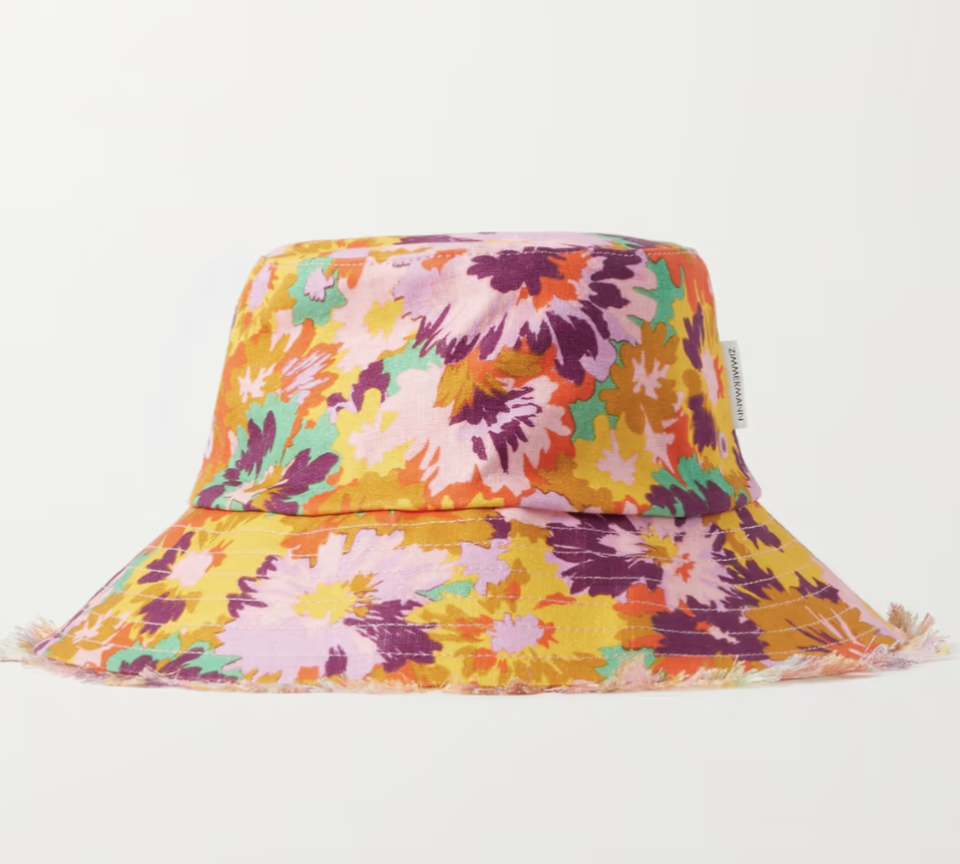 Zimmermann Frayed printed linen bucket hat. (PHOTO: Net-A-Porter)