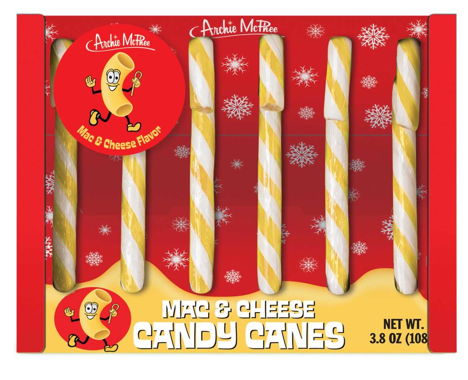 Mac and Cheese Candy Canes (Courtesy Archie McPhee)