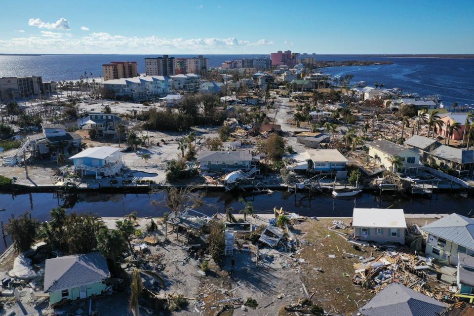 Many homes in Fort Myers Beach, Florida were completely destroyed in the storm (Getty Images)