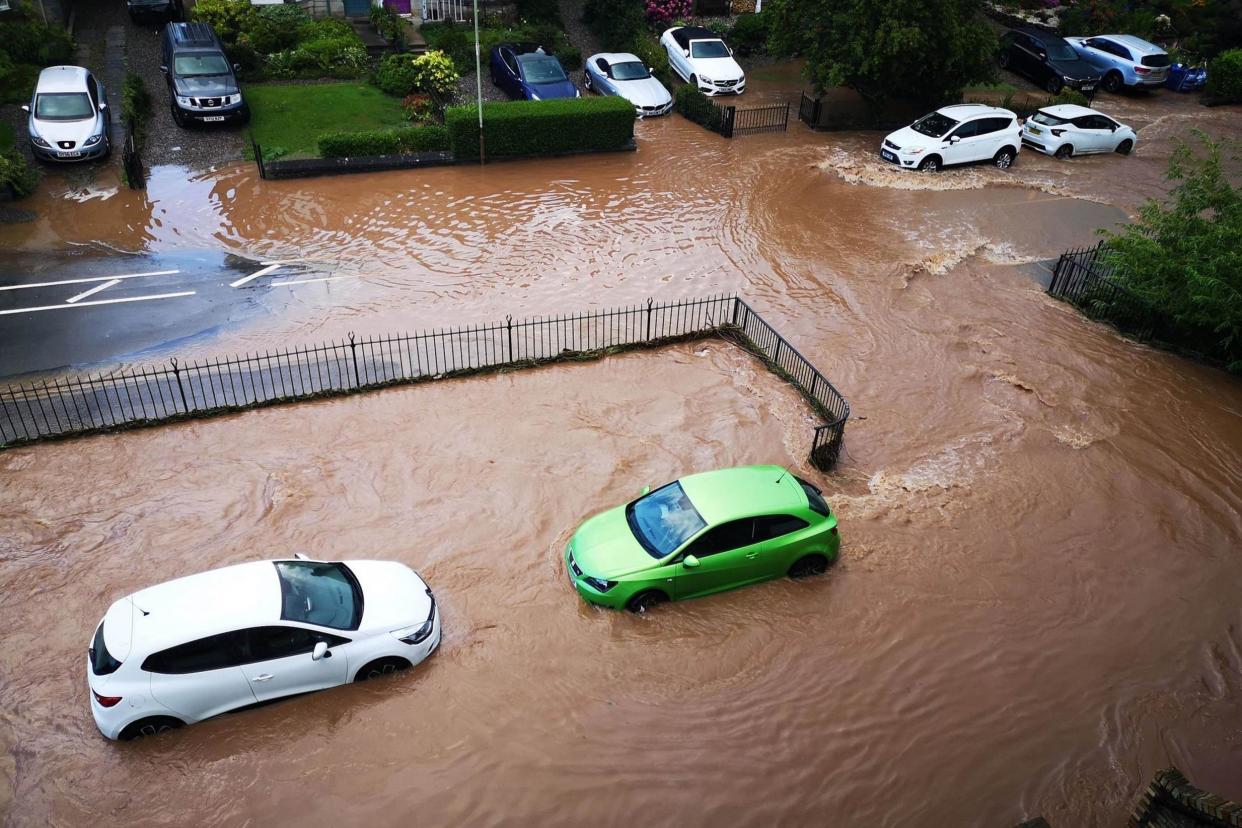 Staff from the Victoria Hospital said their vehicles suffered extensive damage after being carried away by gallons of water: @clocks1888/PA