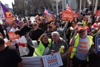 <p>Pro-Brexit supporters march on Westminster (GETTY) </p>