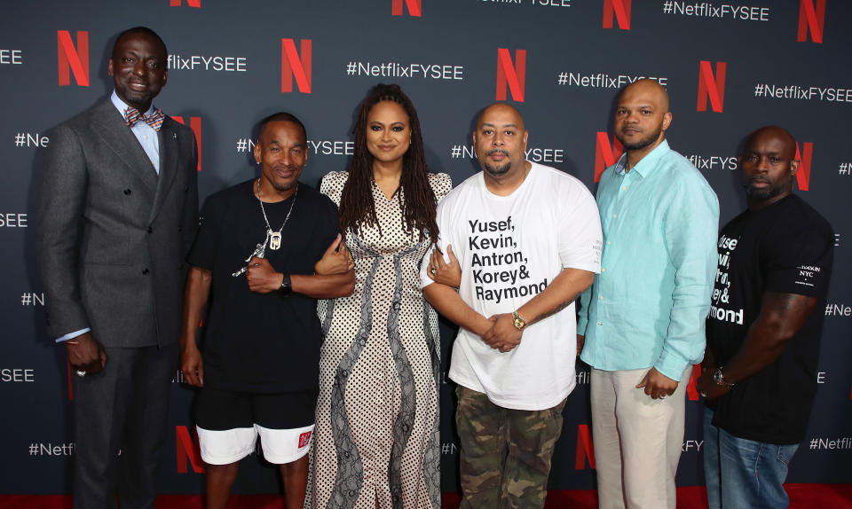 LOS ANGELES, CALIFORNIA - JUNE 09: (L-R) Yusef Salaam, Korey Wise, Ava DuVernay, Raymond Santana, Kevin Richardson and Antron McCay attend Netflix's FYSEE event for &quot;When They See Us&quot; at Netflix FYSEE at Raleigh Studios on June 09, 2019 in Los Angeles, California. (Photo by David Livingston/Getty Images)