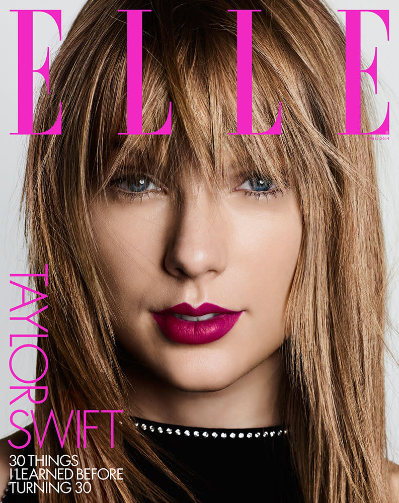 Taylor Swift makes the cover of<em> Elle</em>‘s April 2019 issue. (Photo: Ben Hassett)