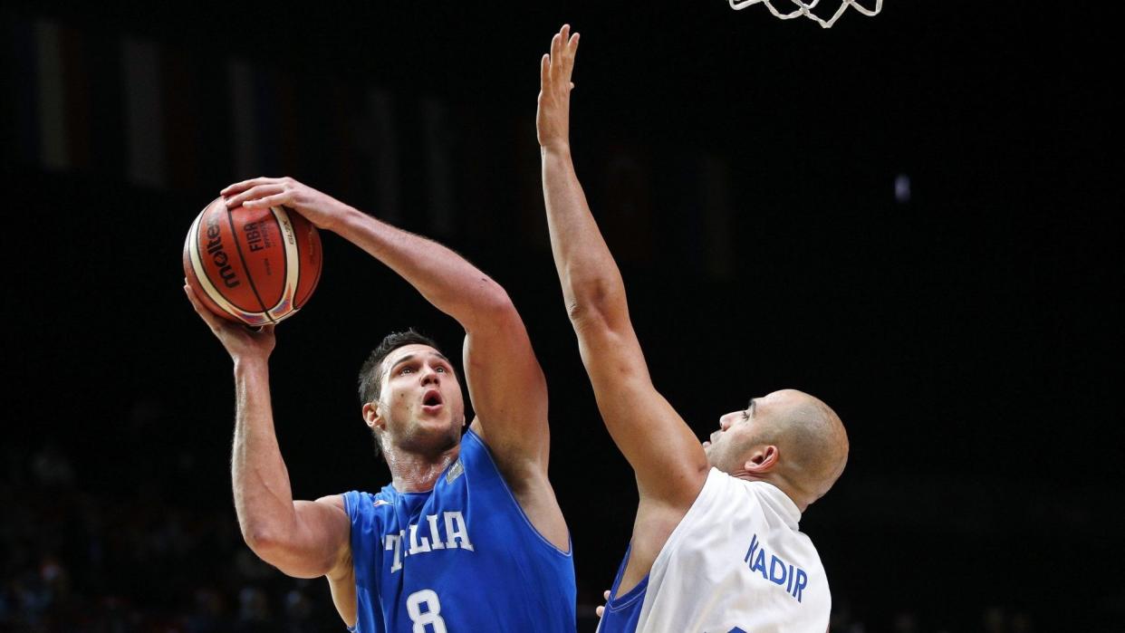 Mandatory Credit: Photo by Yoan Valat/EPA/Shutterstock (8429351aw)Italy's Danilo Gallinari (l) in Action Against Israel's Elishay Kadir (r) During the Eurobasket 2015 Round of 16 Match Between Israel and Italy at the Pierre Mauroy Stadium in Lille France 13 September 2015 France LilleFrance Basketball Fiba Eurobasket 2015 - Sep 2015.