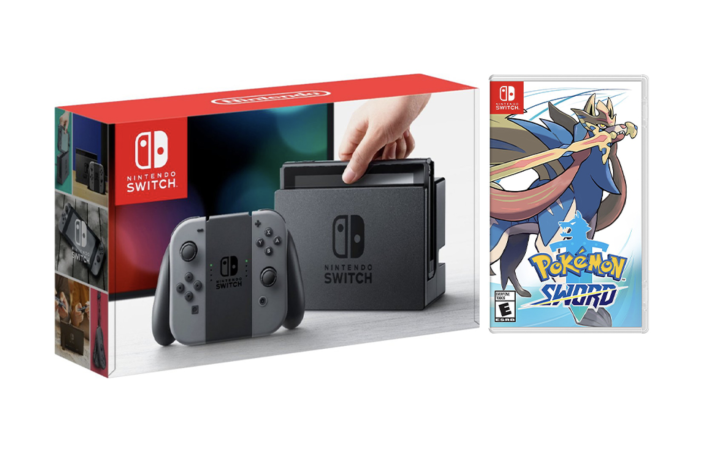 Nintendo Switch Gray Joy-Con Console Bundle with Pokémon Sword