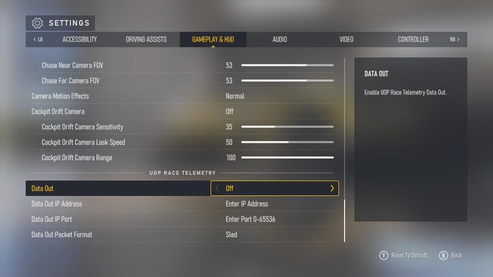 Screenshots of Forza Motorsport (2023)'s accessibility menus and settings.