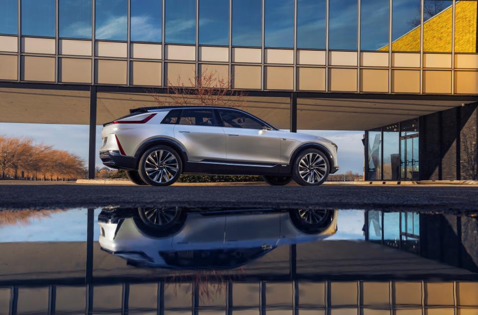 Cadillac designed the side of the car to appear as if it has “a liquid-metal feel.”