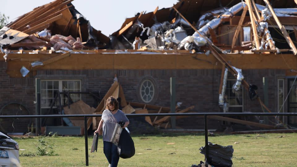 A home in Oklahoma City was torn apart by storms on Sunday. - Bryan Terry/The Oklahoman/USA TODAY