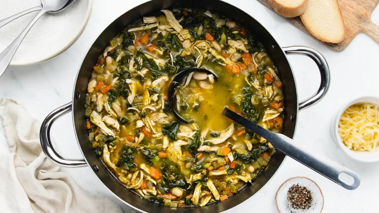 Chicken pesto soup with kale