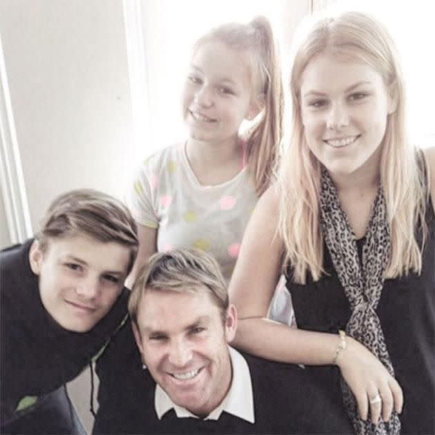 Shane and children Brooke, Jackson and Summer. Source: Instagram