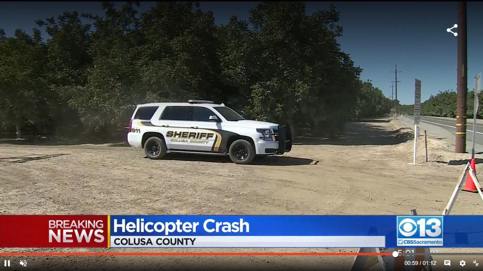 The Colusa County Sheriff’s Department says the four people died at the scene of the crash (Screengrab/CBS News)