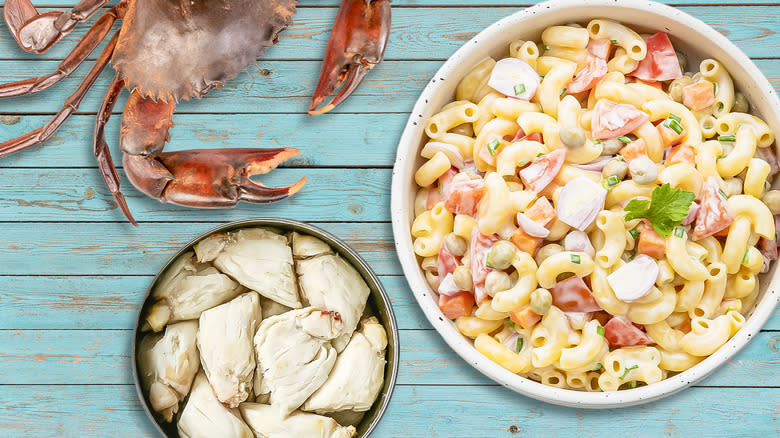 canned crab macaroni salad