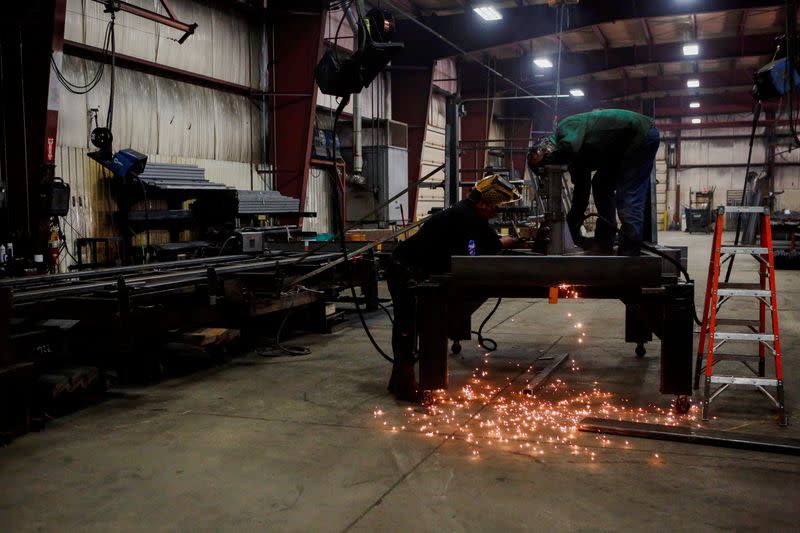 Matt Arnold, CEO of Look Trailers, tours the company's utility trailer manufacturing facility in Middlebury