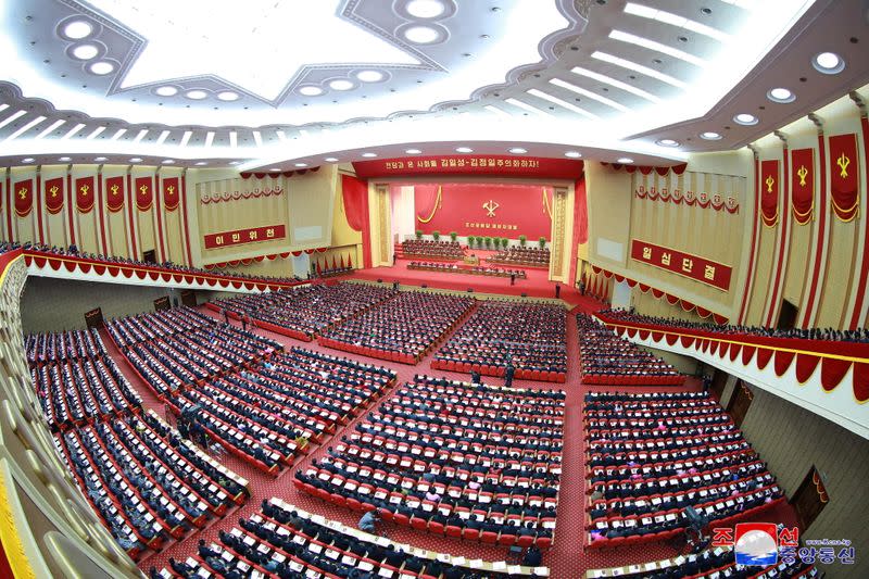 Attendees at the first day of the 8th Congress of the Workers' Party in Pyongyang