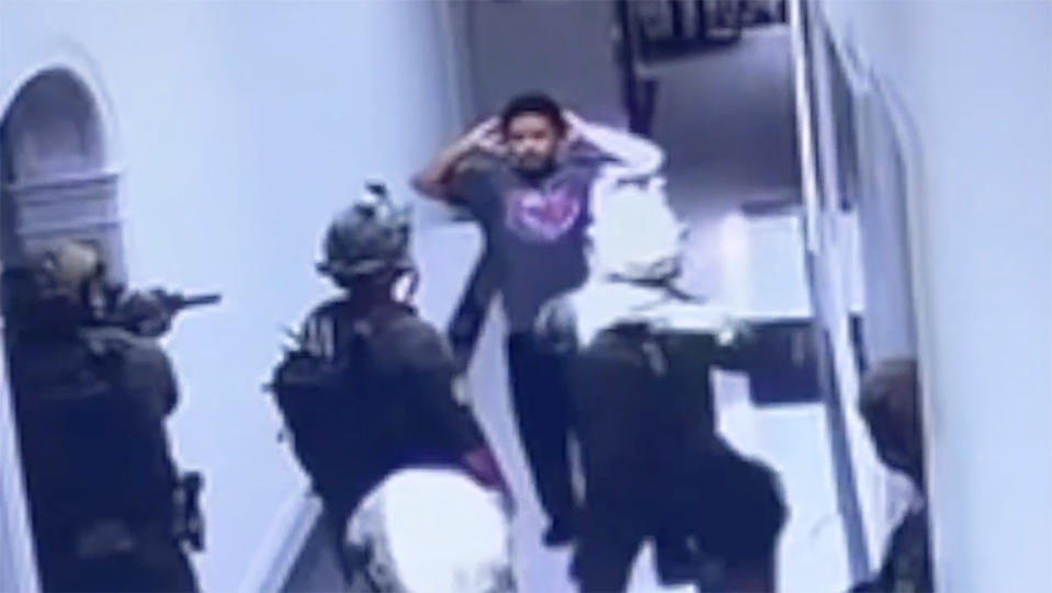 Justin Combs’ mother, Misa Hylton, posted footage of the March 25 raid at Diddy’s house in Holmby Hills, Calif. Justin is seen here being apprehended by Homeland Security agents. He and his brother Christian were briefly cuffed and detained but not charged. misahylton/Instagram