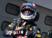 Formula One - F1 - Malaysia Grand Prix - Sepang, Malaysia - 2/10/16 Red Bull's Daniel Ricciardo of Australia celebrates after the race. REUTERS/Edgar Su