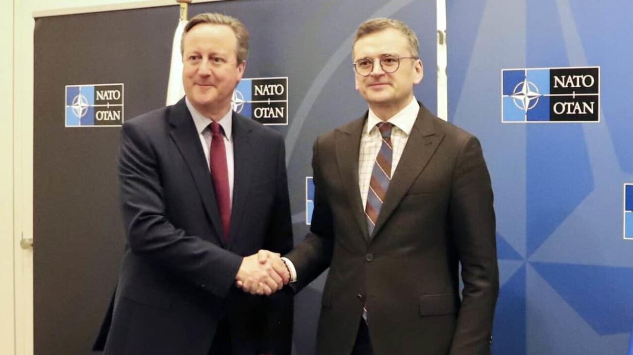 Dmytro Kuleba, Minister of Foreign Affairs of Ukraine, has held a meeting with his British counterpart David Cameron. Photo: Kuleba on Twitter (X)