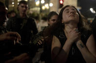 Israeli Border Police scuffle with a supporter of Israeli-American hostage Hersh Goldberg-Polin, who was kidnapped on Oct. 7, 2023, during a protest near Israeli Prime Minister Benjamin Netanyahu's official residence to demand a deal for the immediate release of all hostages, after Hamas released a video of Goldberg-Polin, in Jerusalem, Wednesday, April 24, 2024. (AP Photo/Maya Alleruzzo)