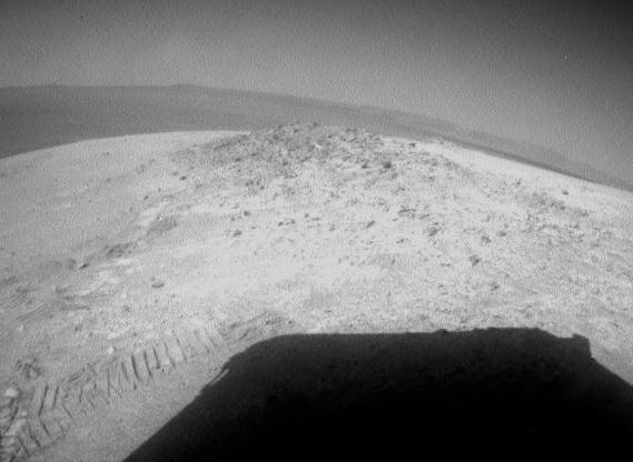 NASA's Mars Exploration Rover Opportunity drove about 12 feet (3.67 meters) on May 8, 2012.