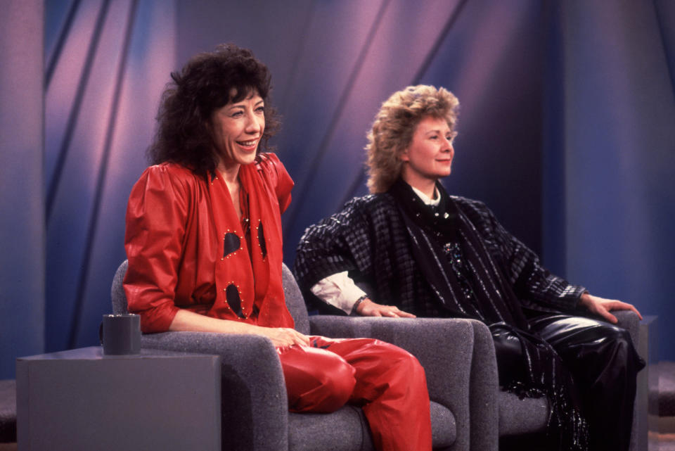 Lily Tomlin and Jane Wagner on a talk show in the '80s