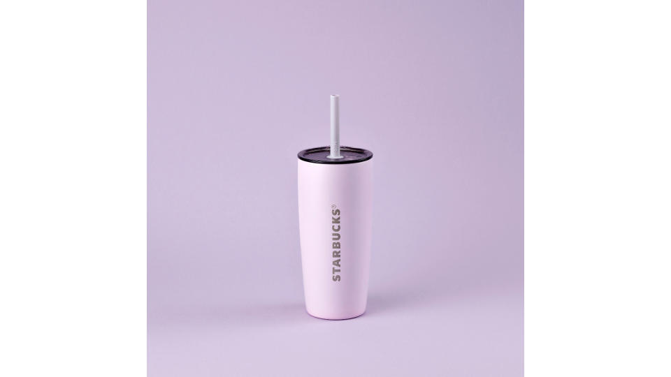 Starbucks + MiiR Pink And Purple Multi Lid Stainless Steel Cold Cup 20oz. (Photo: Shopee SG)