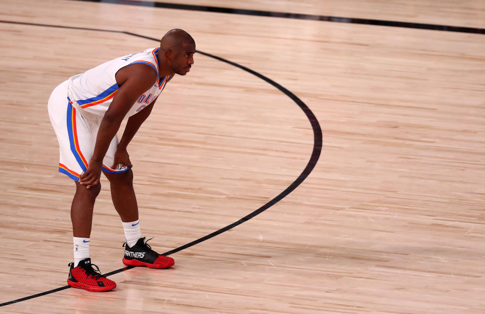 In his first year with the Thunder, Chris Paul helped them continue their streak of making the playoffs. (Photo by Mike Ehrmann/Getty Images)