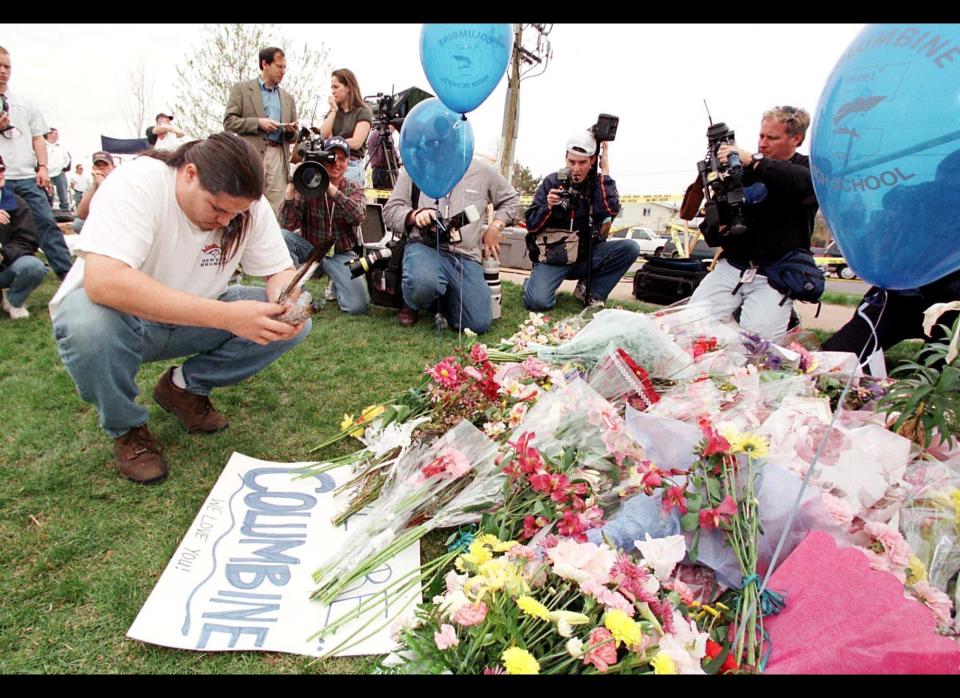 Students Eric Harris, 18, and Dylan Klebold, 17, kill 12 students and a teacher, and wound 26 other people before taking their own lives in a carefully planned attack on Columbine High School in Littleton, Colorado. 