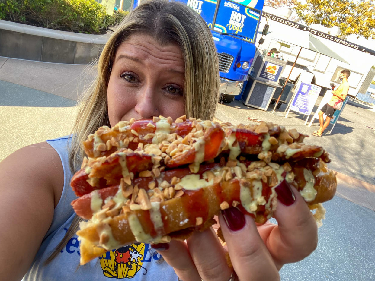 Hot diggity dog! The King Dog will hit the food truck's official menu later this week but is available now for those who know the secret phrase. (Terri Peters)