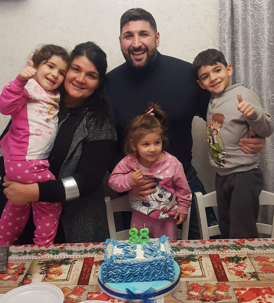 Massimo Peluso and wife Alessandra De Rosa, 31, pictured with their three eldest children. Source: Newsflash/ Australscope