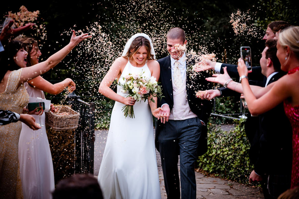 Saffie and Zac Michaelis on their wedding day. (SWNS)