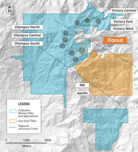 Plan View of the Guayabales Project Highlighting the Donut Target