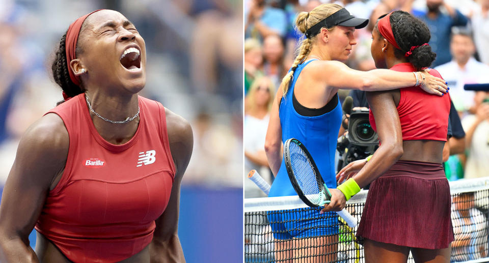 Pictured here, Coco Gauff and Caroline Wozniacki at the US Open.